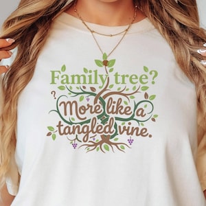 Family tree? More like a tangled vine T-shirt | Botanical Lettering Tee | funny genealogy