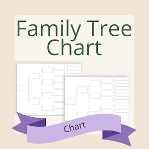 Family Tree Chart Printable – 4 or 5 Generation Genealogy (PDF & JPG)