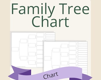 Family Tree Chart Printable – 4 or 5 Generation Genealogy (PDF & JPG)