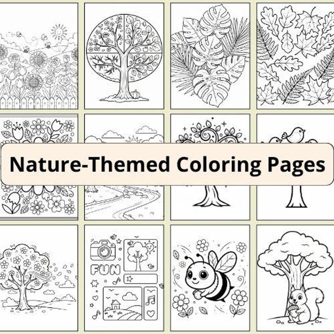 20 Nature Coloring Pages Printable – Kids Outdoor Activity Pack