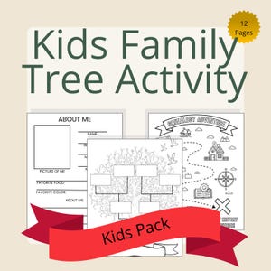 Kids Family Tree Activity Pack | Genealogy Worksheets (Digital Product)
