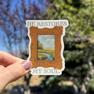 Psalm 23 Sticker, Vintage Christian Bible Journaling Gift, Traditional Catholic, Hand Drawn Original Art