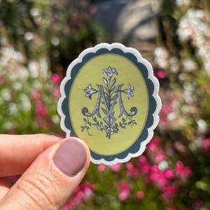 Marian Floral Catholic Sticker Traditional Catholic Art Gift for Catholic Teen Confirmation Sponsor Gift Marian Art Sticker with Marian Logo