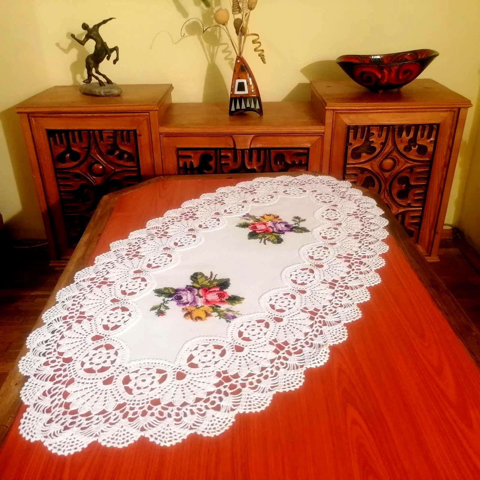 Mantel De Ma Bordado De Encaje Para Comedor, Elegante Mantel Redondo