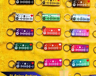 Personalized Spotify Code Keychain: Custom Song Acrylic Music Gift