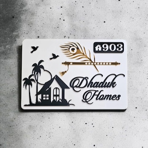Custom Home Name Plaque – Personalized House Number Sign, Outdoor Address Plate, Modern Acrylic Door Name Board, House Sign for Home Décor.