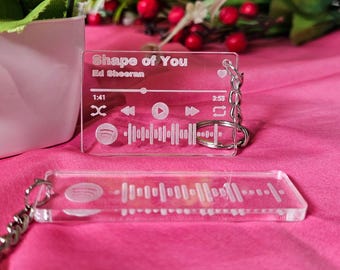 Custom Spotify Song Keychain Set: Personalized Music Gift