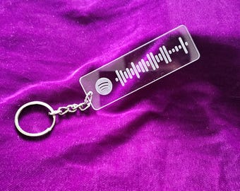 Personalized Spotify Code Keychain: Custom Acrylic Music Gift