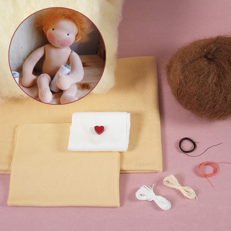 Materiale per Twink, materiale per la creazione di bambole, materiali naturali, crea la tua bambola Waldorf immagine 1