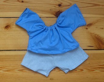 Outfit 40 cm Shirt & Shorts Blau