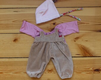 Outfit 30 cm Latzhose Toffee