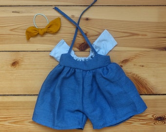 Outfit 40 cm Hosenkleid Blau