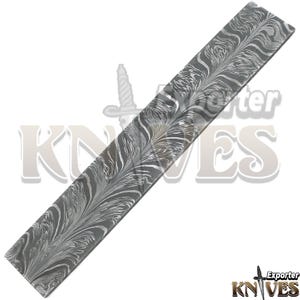 12" Feather Damascus steel billet, billet for blade forging, bladesmith metal crafting, billet for artisans, billet for knife making