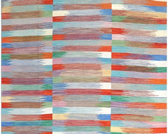 Afghan Area Kilim 242cm x 339cm / 8ft x 11ft 1in  / Wool / Bright Multi Colours / Handwoven