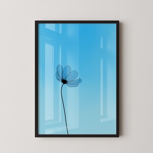 Minimalist Flower Printable – Modern Botanical Wall Art – Floral Line Art Silhouette Illustration – Digital Download Home Decor