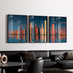 Skyline Wall Art – Modern City Prints – Home Decor Art – Instant Download