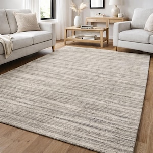 Handvävd nyzeeländsk ullmatta, mjuk texturerad neutral matta