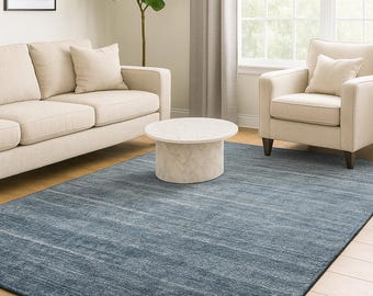 Handloom Bamboo Silk And Wool Carpet – Soft Contemporary Floor Accent