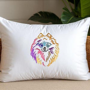 Rainbow Spitz | Machine Embroidery Design | Colorful Pomeranian Dog Machine Embroidery File | Instant Download | 3 Sizes for Hoops | PES