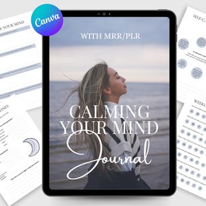 Calming Your Mind Journal | Mental Health and Anxiety Relief Techniques, Mindfulness Practices, Exercises, PLR with Master Resell Rights