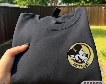 Mickey Name Embroidery Shirt, Embroidered Mickey Mouse Shirt, Disney Trip Embroidered Shirt, Embroidery Disney Vacation Matching Shirts