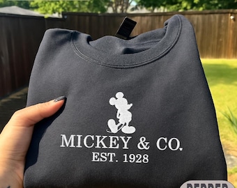 Embroidery Mickey & Co Est 1928 Shirt, Embroidered Disney Mickey And Friends Shirt, Disney Inspired Embroidery Shirts, Disneyland Tee