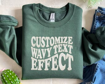 Custom Text Embroidered Sweatshirt, Custom Text Embroidery Sweater, Custom Embroidery Hoodie, Custom Text Tee, Embroidered Gift