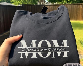 Embroidered Mom Shirt With Names, Personalized Mom Shirt, Custom Mom Shirt, Custom Name Shirt, Mama Shirt, Embroidery Mothers Day Gift