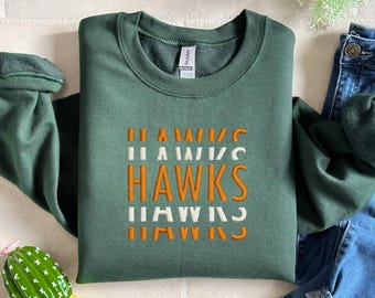 EMBROIDERED Custom Mascot Sweatshirt, Embroidery School Team Sweater, Matching Team Hoodie, School Spirit, Mascot Fan Sweatshirt
