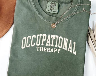 Embroidered Retro Occupational Therapy Shirt, Embroidery OT Tshirt, Therapist Shirt, Teacher Appreciation Gift, Sped Teacher Gift