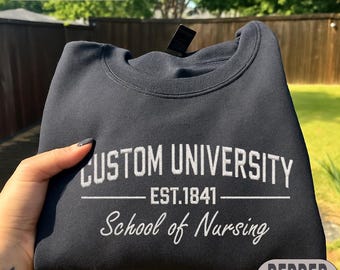 Custom College Embroidered Shirt, Embroidered Personalized University TShirt, Embroidered Personalized University Tee, Back To College Gift