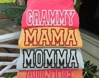 Embroidered Grandma Shirt, Gigi Shirt, Gift for Grandma, Nana Shirt, Embroidered Grandma, New Grandma Gift, College Block