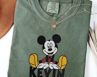 Embroidery Mickey Name Shirt, Embroidered Mickey Mouse Shirt, Disney Trip Embroidered Shirt, Embroidery Disney Vacation Matching Tee