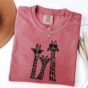 Embroidered Giraffe Shirt, Embroidery Funny Giraffe Shirt, Giraffe Lover Shirt, Embroidered Sarcastic Giraffe Shirt, Gift for Giraffe Lover