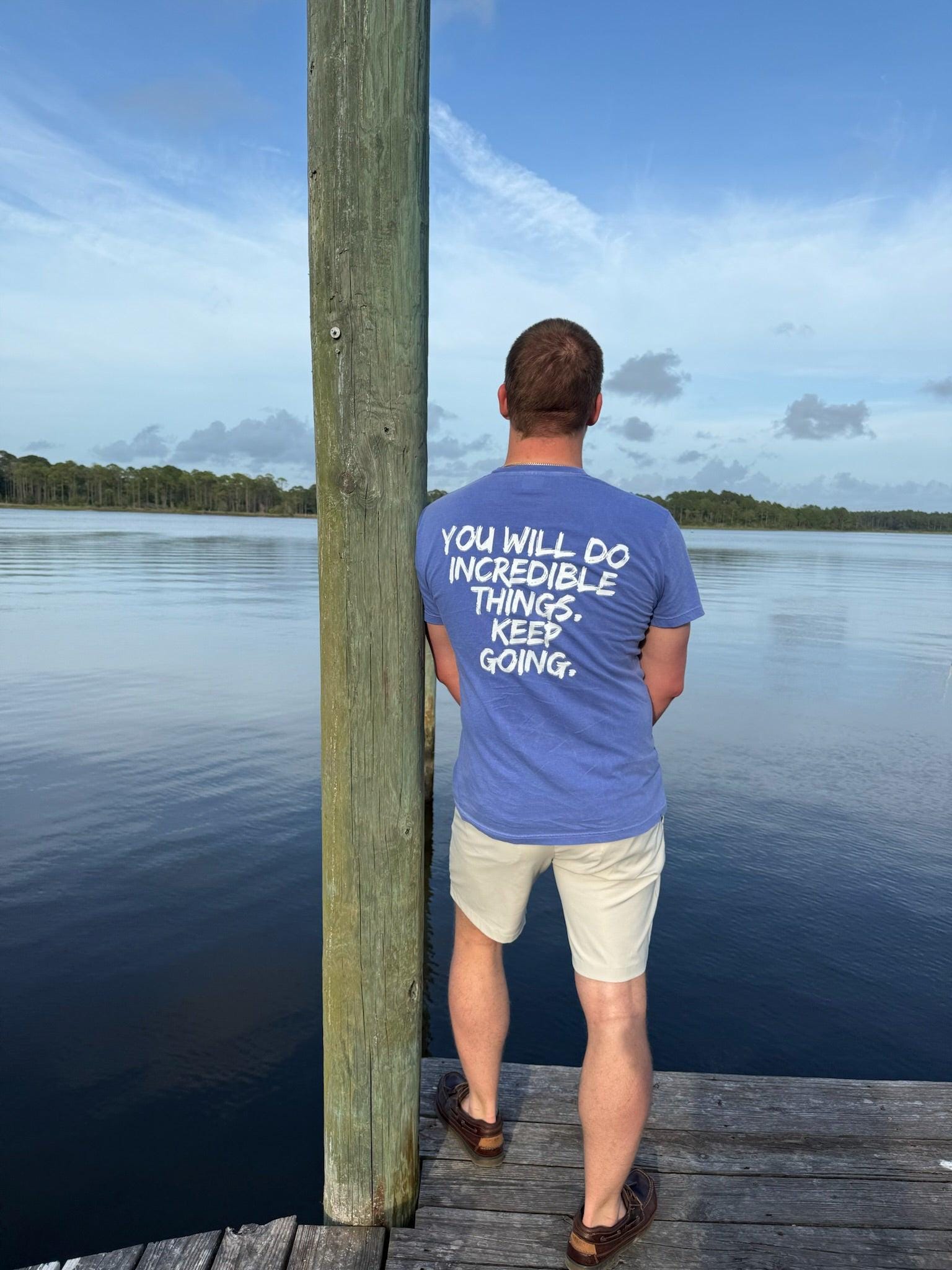 Periwinkle Motivational Incredible T-Shirt: 100% Cotton Unisex Tee