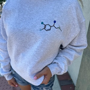 Code Cart Crewneck Sweatshirt - Gray with Embroidered Adrenaline Molecule Design
