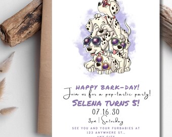 Dalmatian Puppy Birthday Invitation | Girl's Party, Editable (Digital Download)
