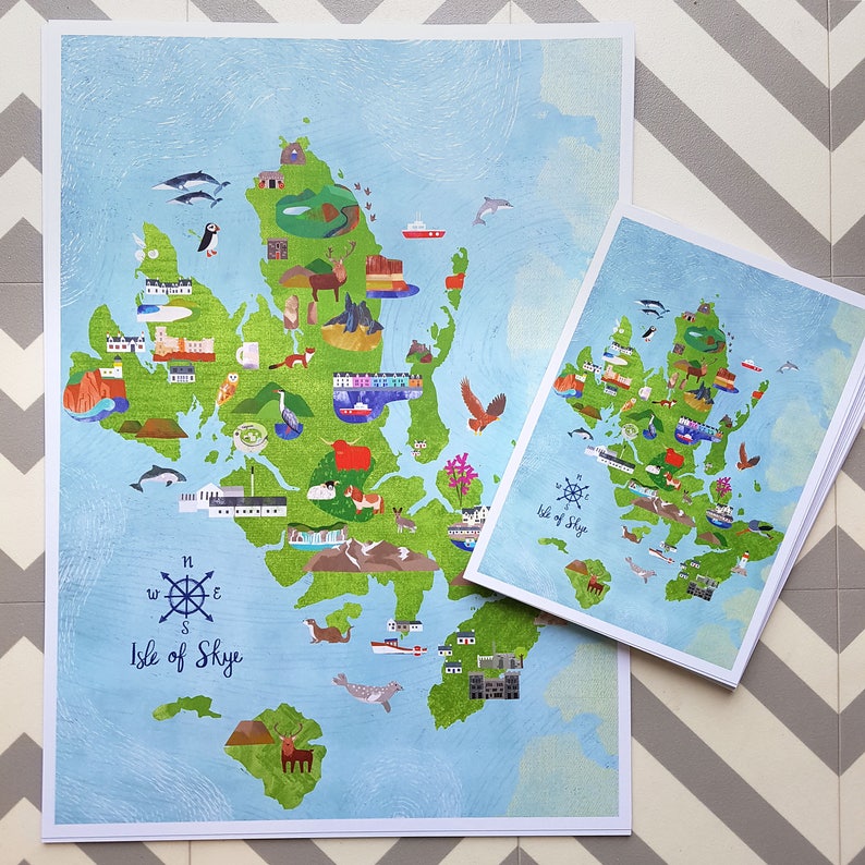 SALE Isle of Skye Illustrated Map Etsy