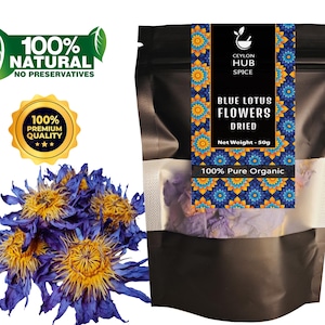 Blue Lotus Flower | Nymphaea Caerulea | Organic Whole Dried Flowers | Handpicked | Egyptian Herbal Tea | Artisanal-Dreams