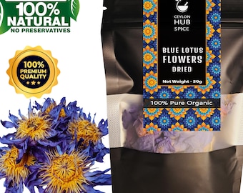 Flor de loto azul / Nymphaea caerulea / Flores secas orgánicas / Recogida a mano / Té egipcio / Artisanal-Dreams