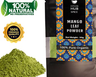 Biologisch mangobladpoeder | Gedroogde kruidenbladmix | Ceylon Mangifera Indica
