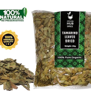 Tamarind Leaves | Organic Dried Whole Leaf | 100% Natural Ceylon Herb | Herbal Tea & Cooking | Tamarindus Indica