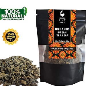 Loose Leaf Green Tea | Organic Ceylon Green Leaves | Camellia Sinensi | Premium Pure Tea | 100% Natural | Real Brewed Taste | Bulk oz Packs