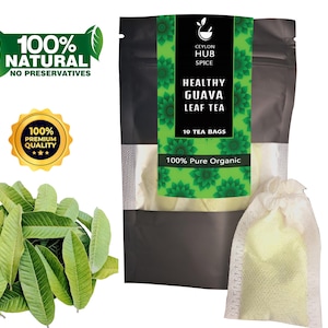 Guava Leaf Tea Bags | Dried Bayabas Leaf Tea | Organic Herbal from Ceylon | Natural Caffeine-Free | Healthy Tea Artisanal-Dreams