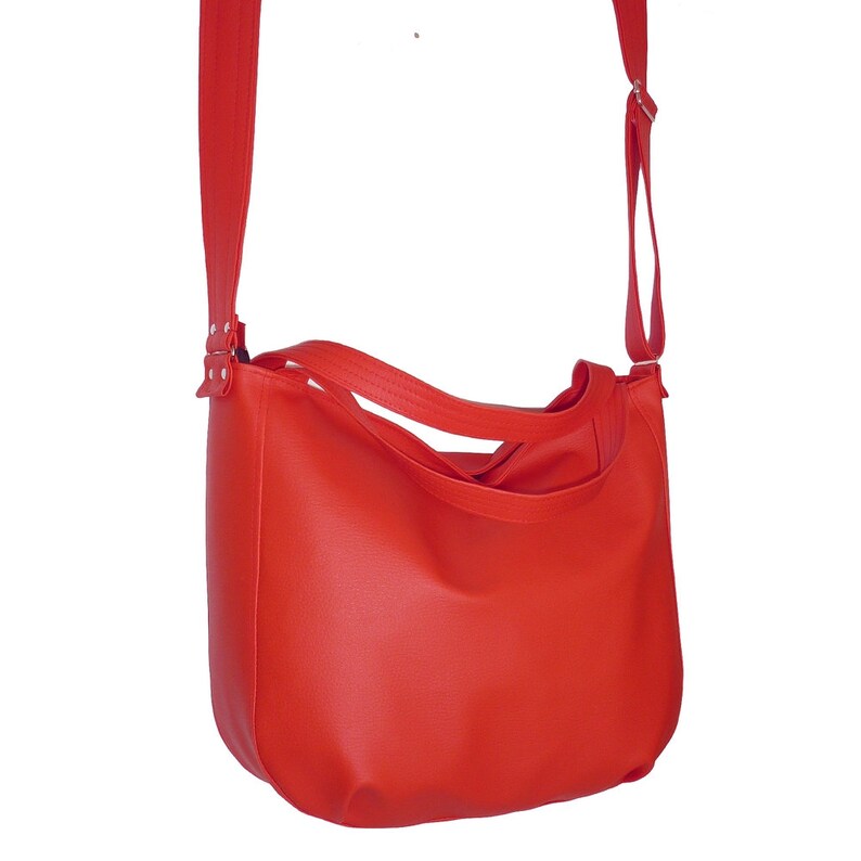 Red Hobo Crossbody Bag for Women Sling Vegan Leather Shoulder Etsy