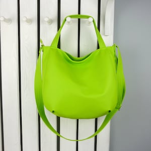 Bolso de hombro vegano verde lima – Pequeño bolso bandolera de piel sintética, bolso de diario para mujer, bolso de trabajo bohemio de Ankate