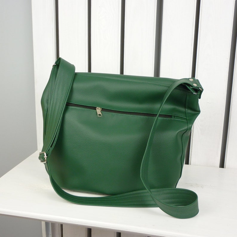 Large Vegan Green Crossbody Messenger Bag for Women Boho Etsy