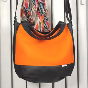 Sac à bandoulière convertible orange tendance, sac à dos végétalien pour l'école, le travail, les trajets quotidiens, fourre-tout élégant et spacieux au quotidien