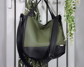 dark olive green hobo bag for women, vegan military green crossbody purse for work, cute shoulder tote, messenger handbag, gift for sister