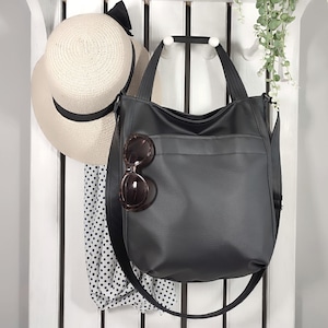 Große Umhängetasche aus Kunstleder mit Reißverschluss für Damen, Slouch-Schultertasche für das tägliche Tragen von Ankate
